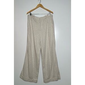 Polo Ralph Lauren Oatmeal Heather Cotton Wide Leg Chino Pants Size 14